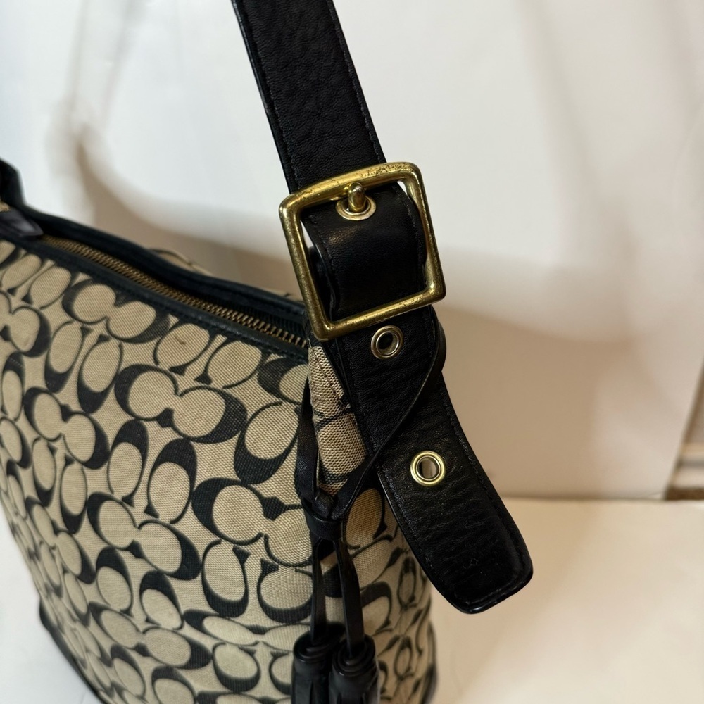 Coach Bleecker Black Legacy Duffle in Printed Signature C Logo Fabric Purse Bag - Picture 8 of 16